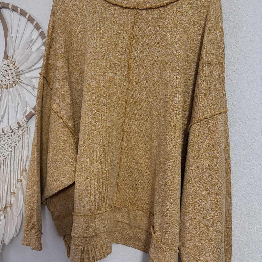 Zenana Mustard Knit Oversized Sweater